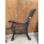 A PAIR OF DECORATIVE CAST IRON BENCH ENDS