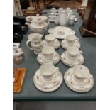 A QUANTITY OF ROYAL DOULTON 'KINGSWOOD' CHINA TO INCLUDE CUPS, SAUCERS, PLATES, TEAPOT, CREAM JUG,