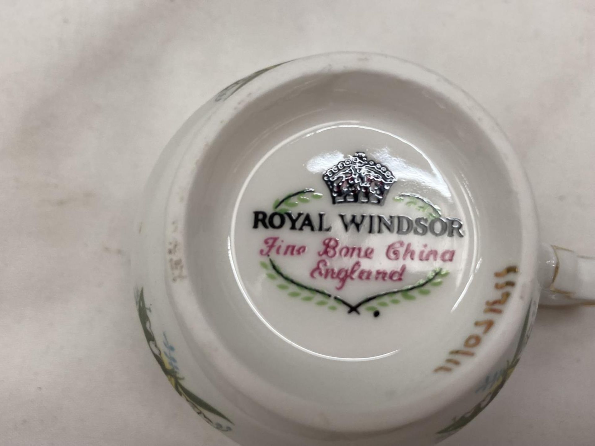 A COLLECTION OF ROYAL WINDOR CUPS AND SAUCERS AND 12 DECORATIVE NAPKIN RINGS - Image 6 of 6