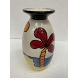 A LORNA BAILEY HAND PAINTED AND SIGNED LIPPED VASE TROPICANA