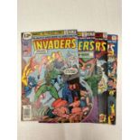 FOUR VINTAGE MARVEL INVADERS COMICS FROM THE 1970'S