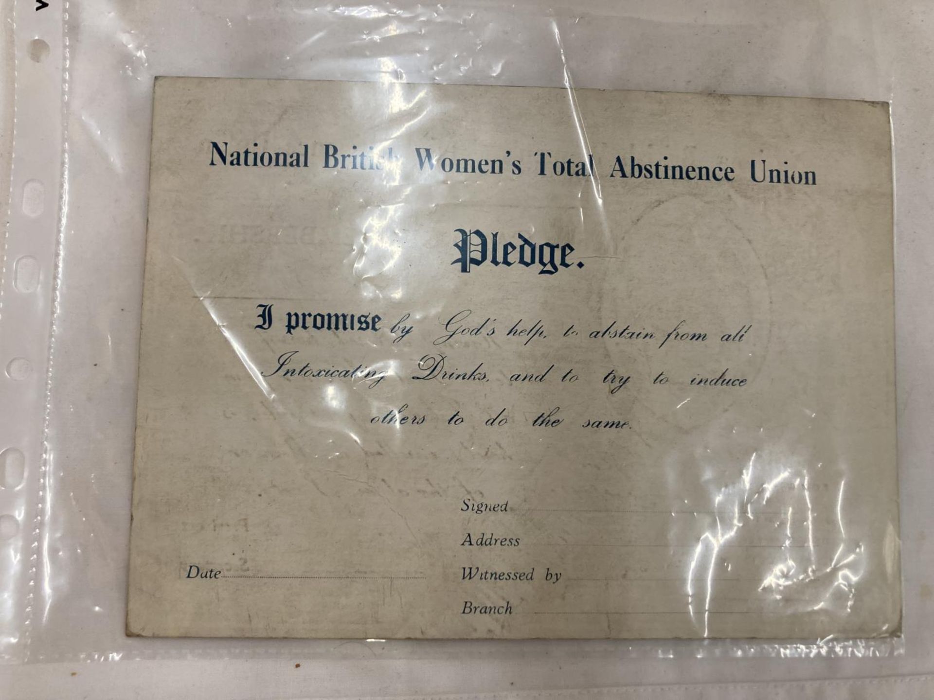 A NATIONAL WOMEN'S TOTAL ABSTINENCE UNION MEMBERSHIP CARD - Image 5 of 5
