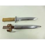 A GERMAN MADE KNIFE AND SCABBARD 14.5 CM BLADE