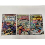 THREE VINTAGE MARVEL CAPTAIN MARVEL COMICS FROM THE 1970'S