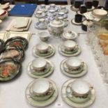 AN ORIENTAL STYLE TEASET MARKED 'CHINA' TO INCLUDE TRIOS, TEAPOT, SUGAR BOWL, CREAM JUG, ETC