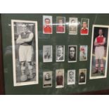 A FRAMED SET OF CIGARETTE CARDS DEPICTING ARSENAL'S GREATEST PLAYERS
