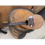 A VINTAGE UKULELE (FOUR STRINGS MISSING)