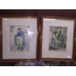 A PAIR OF FRAMED PRINTS OF SAMUEL AND TONY WELLER 39CM X 47CM