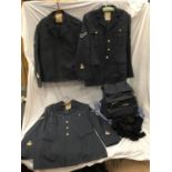 A LARGE AMOUNT OF R.A.F UNIFORM TO INCLUDE JACKETS, TROUSERS, SHIRTS, TIES ETC.