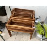 THREE NEW WOODEN GARDEN PLANETRS