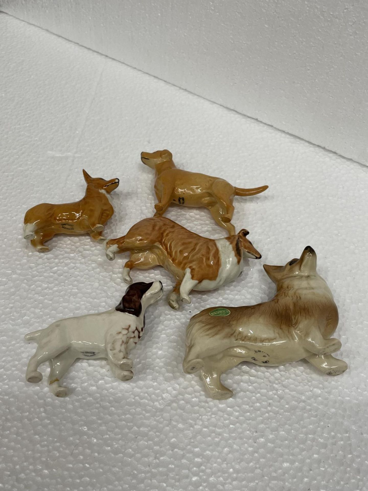 FIVE VARIOUS BESWICK DOGS (LABRADOR TAIL, SPANIEL AND COLLIE LEG A/F) - Image 6 of 7