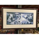 A PICASSO STYLE ABSTRACT PRINT 96CM X 57CM