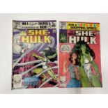 TWO VINTAGE MARVEL SHE HULK COMICS FROM THE 1980'S