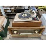 A RECORD DECK AND A VINTAGE RADIO