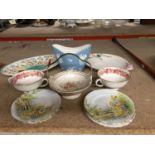 A QUANTITY OF ITEMS TO INCLUDE SHELLEY 'DAFFODIL TIME' PLATES, MALINGWARE, ROYAL DOULTON TWIN
