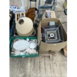 AN ASSORTMENT OF HOUSEHOLD CLEARANCE ITEMS TO INCLUDE CERAMICS AND KITCHEN UTENSILS
