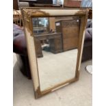 A MODERN GILT FRAMED MIRROR, 42X30"