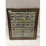 VARIOUS CIGARETTE CARDS - A COMPLETE SET OF FIFTY WILLS RAILWAY ENGINES NEATLY ARRANGED WITHIN A