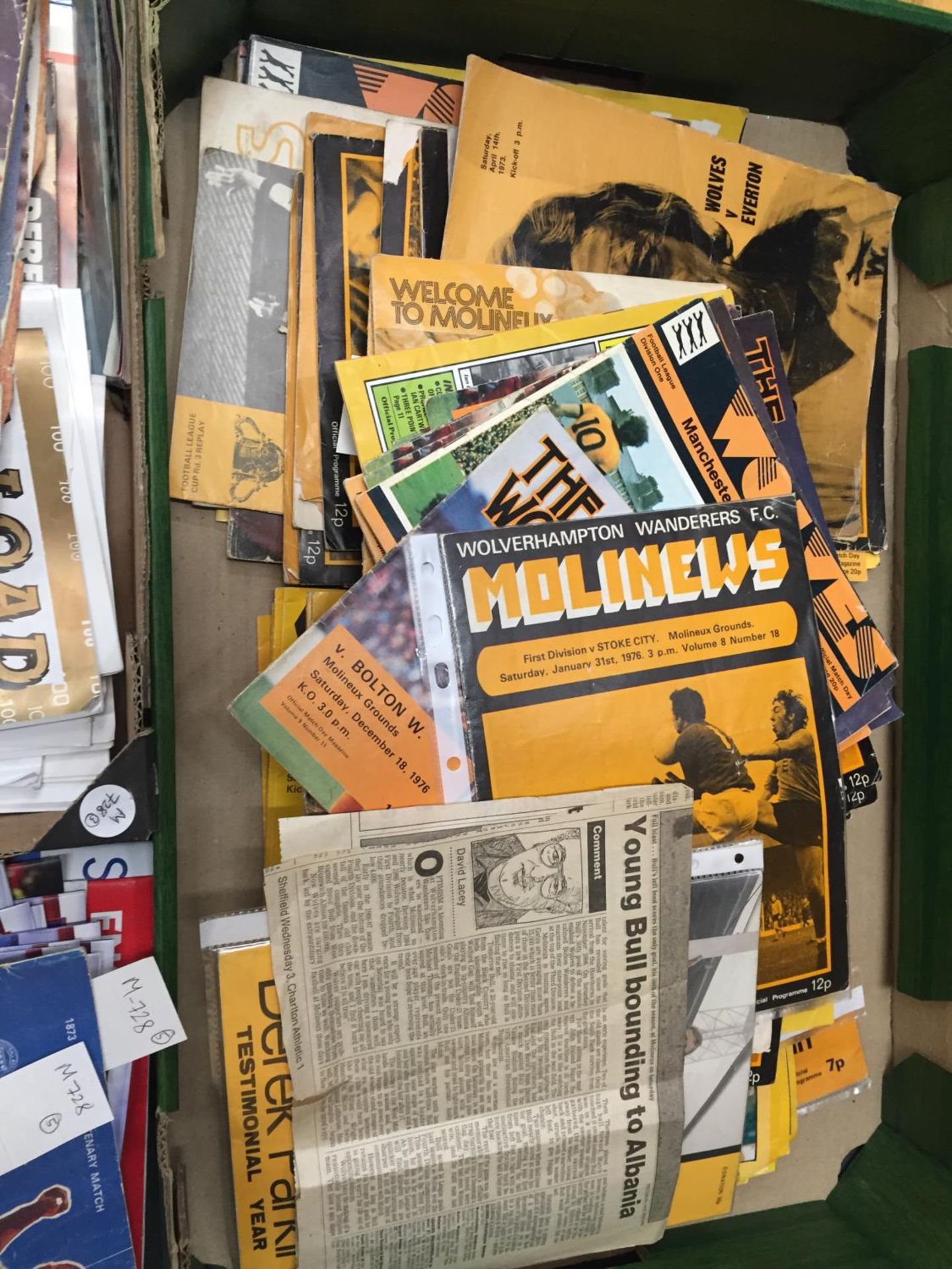 A VERY LARGE COLLECTION OF 115 WOLVES PROGRAMMES FROM THE 1970'S