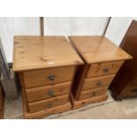 A PAIR OF MODERN PINE BEDSIDE CHESTS, 20.5" WIDE EACH