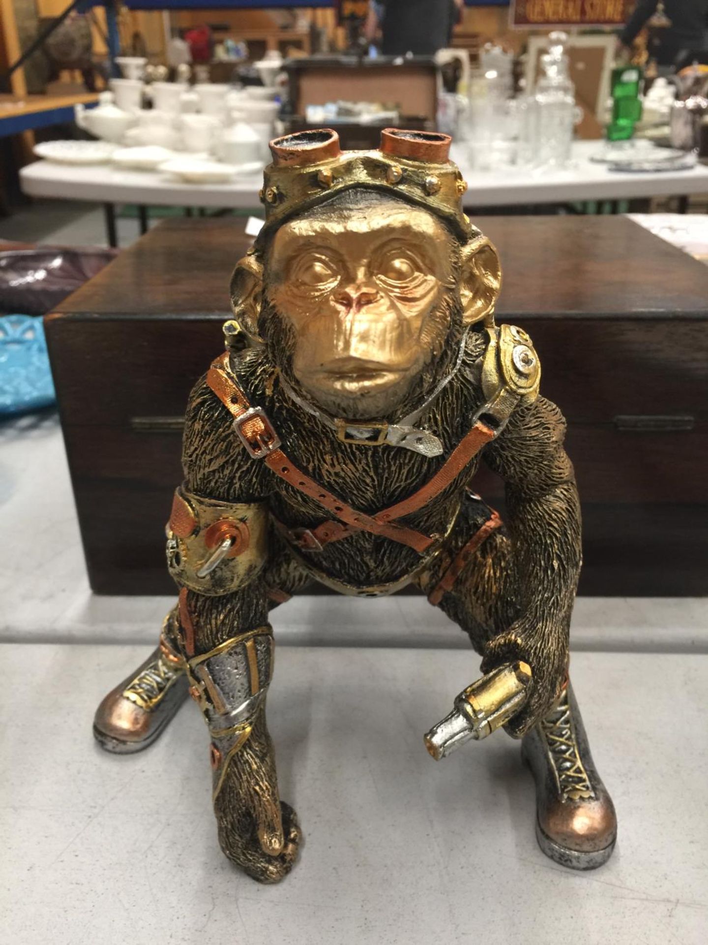 A STEAM PUNK STYLE MONKEY HEIGHT APPROX 20CM