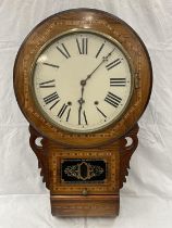 A JEROME AND CO SUPERIOR 8 DAY ANGLO AMERICAN CLOCK WITH INLAID DECORATION