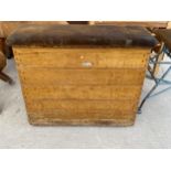 A VINTAGE FIVE TIER VAULTING HORSE, 53X36" MAX, WITH SUEDE TOP AND ADJUSTABLE PEDALS