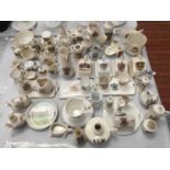 A QUANTITY OF SMALL CRESTED WARE TO INCLUDE VASES, JUGS, CHEESE DISHES, ETC