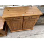 A MODERN PINE SIDEBOARD, 35" WIDE