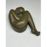 A SCULPTURE OF A SLEEPING GIRL SIGNED D J SCALDWELL