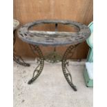 A VINTAGE CAST IRON BISTRO TABLE FOR RESTORATION