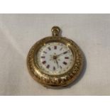 A 14CT GOLD LADIES POCKET WATCH WITH PRESENTATION BAG GROSS WEIGHT 28.46 G