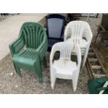 A LARGE ASSORTMENT OF PLASTIC STACKING GARDEN CHAIRS