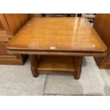 A MODERN OAK TWO TIER COFFEE TABLE 32" SQUARE