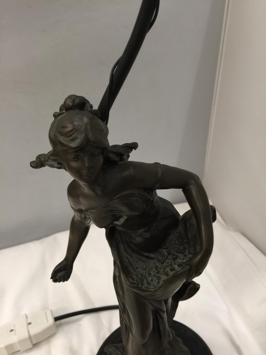 A BRONZE LAMP DEPICTING A LADY SCATTERING SEEDS - Image 2 of 4