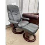 A STRESSLESS REVOLVING RECLINER AND STOOL