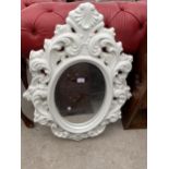 A MODERN BUTTERFLY HOME (MATTHEW WILLIAMSON) ROCOCO STYLE WALL MIRROR, 32X25"