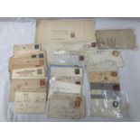 GREAT BRITAIN , A SMALL GROUP OF QUEEN VICTORIA LETTERS AND POSTAL STATIONARY CARDS . ALSO