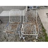 TWO DECORATIVE METAL GARDEN CHAIRS