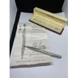 A STERLING SILVER LIFE LONG PROPELLING PENCIL IN ORIGINAL BOX WITH INSTRUCTIONS