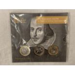 A UK 2016 ?SHAKESPEARE? 3 X £2 COIN SET . UNOPENED PACK IN PRISTINE CONDITION.
