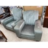 A PAIR OF ART DECO EASY CHAIRS