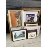 AN ASSORTMENT OF FRAMED PRINTS AND PICTURES