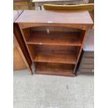 A MODERN HARDWOOD OPEN BOOKCASE, 29.5" WIDE