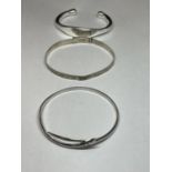 THREE MARKED SILVER BANGLES