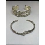 TWO SILVER BANGLES