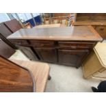 AN OAK VICTORIAN STYLE SIDEBOARD, 70" WIDE