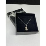 AN B H DENMARK SILVER MERMAID ON A CHAIN WITH A PRESENTATION BOX