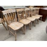 FIVE VICTORIAN STYLE 'ST.MICHAEL' LIMED KITCHEN CHAIRS