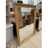 A MODERN GILT FRAMED MIRROR, 55X43"